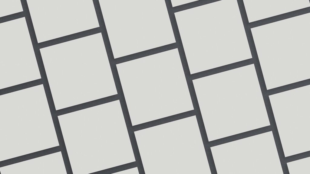 Grid display of blank social media post mockups, ready for content insertion and customization. Post is about a curated Instagram grid.