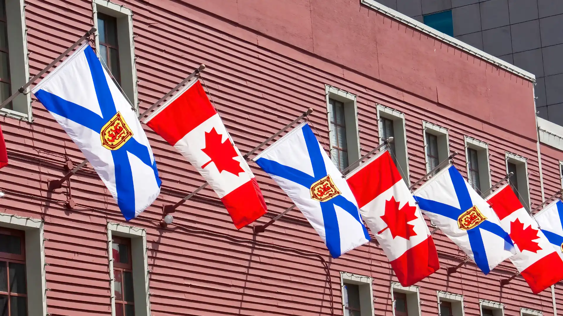 Resilient Business - photo of Canada and Nova Scotia flags on a downtown Halifax building